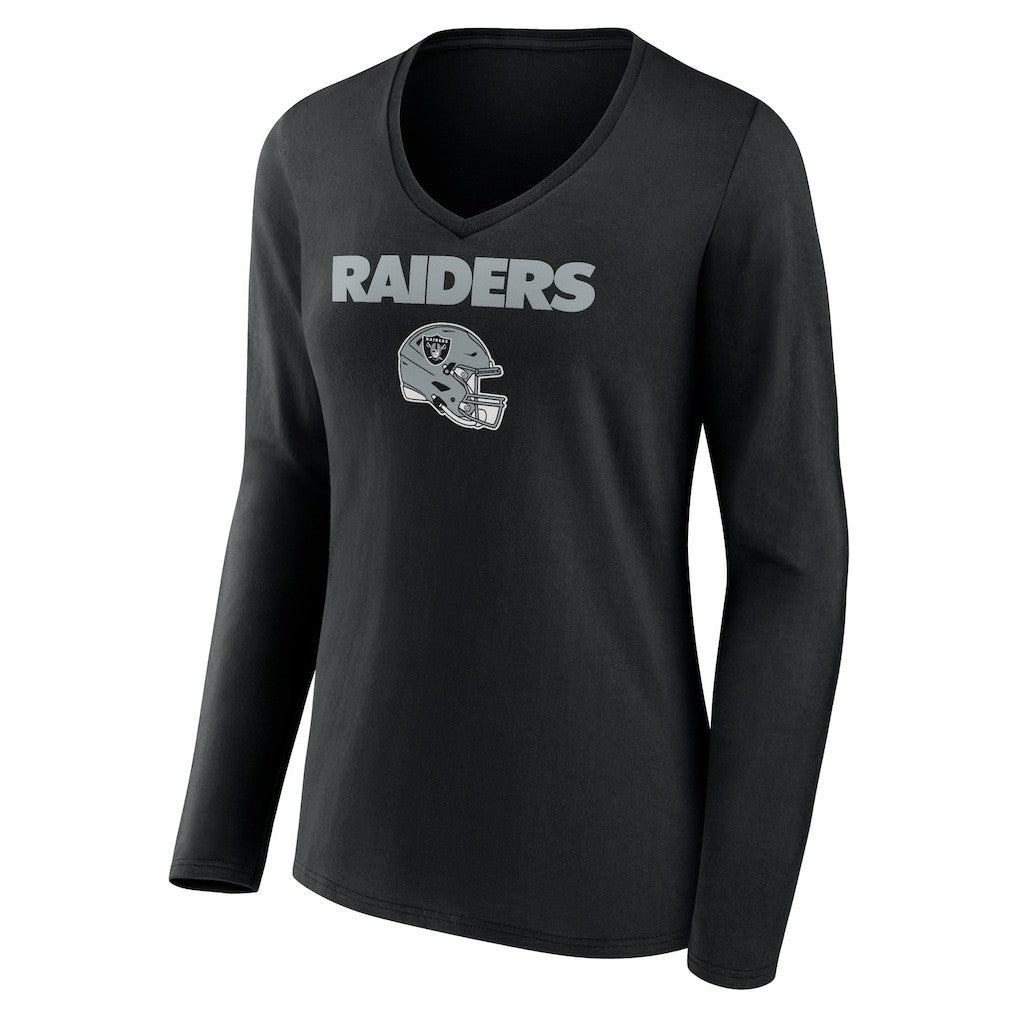 NFL Las Vegas Raiders Tyree Wilson  Women's Team Wordmark Player Name & Number Long Sleeve V-Neck T-Shirt