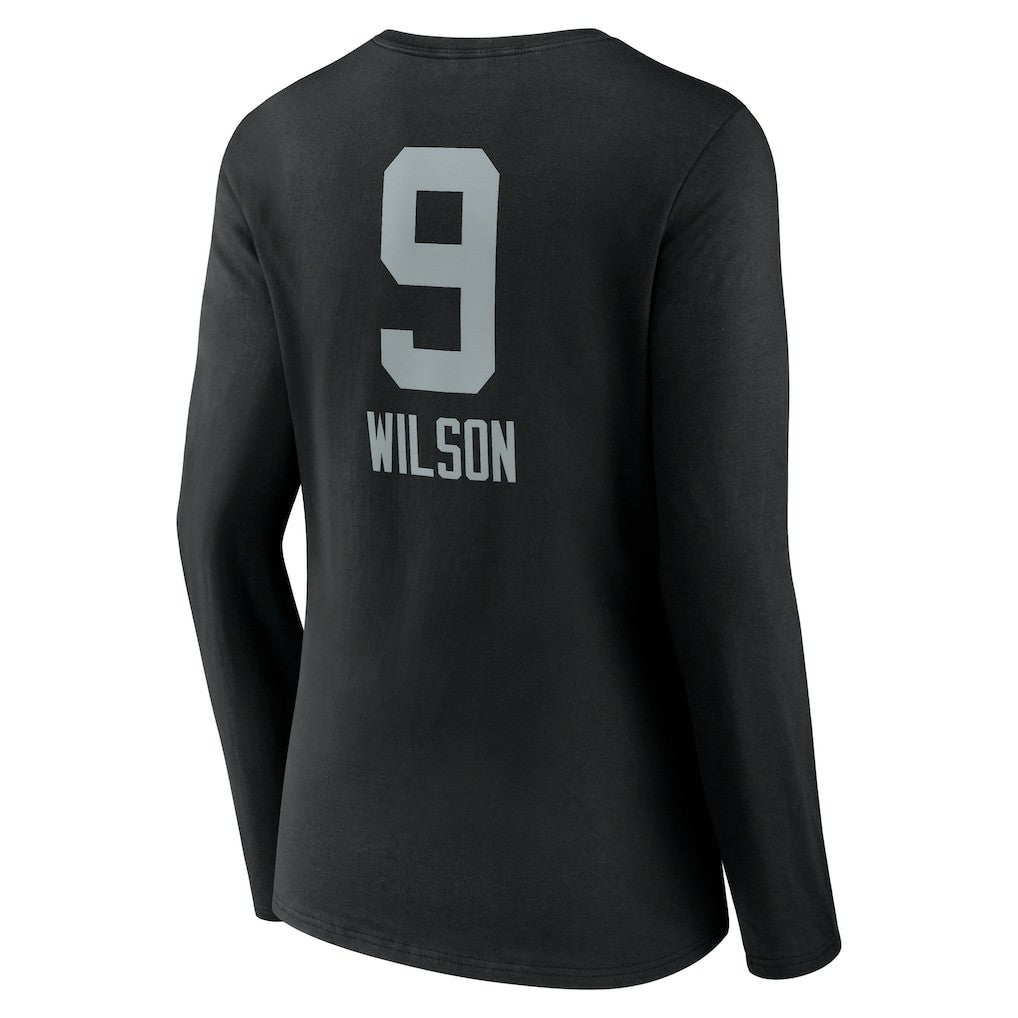 NFL Las Vegas Raiders Tyree Wilson  Women's Team Wordmark Player Name & Number Long Sleeve V-Neck T-Shirt