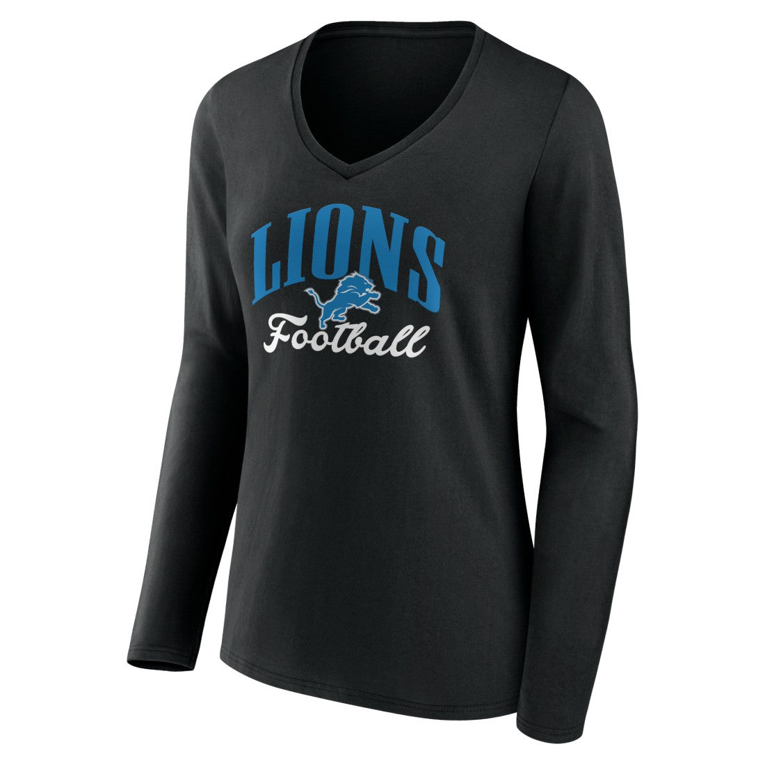 NFL Detroit Lions Women's Victory Script V-Neck Long Sleeve T-Shirt