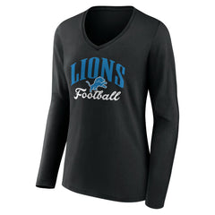 NFL Detroit Lions Women's Victory Script V-Neck Long Sleeve T-Shirt