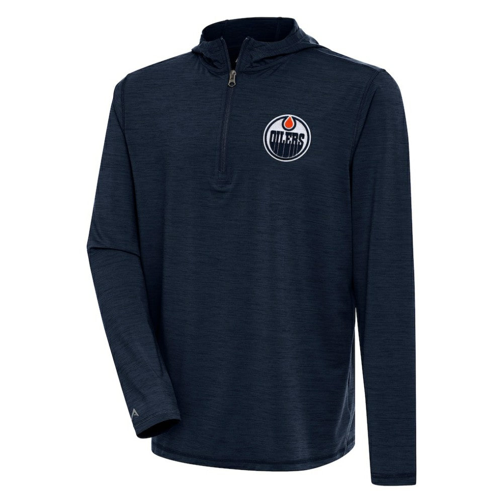Edmonton Oilers Antigua Tidy Quarter-Zip Pullover Hoodie