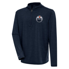 Edmonton Oilers Antigua Tidy Quarter-Zip Pullover Hoodie