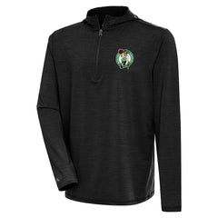 Boston Celtics Antigua Tidy Quarter-Zip Lightweight Pullover Top - Heather Black for sale