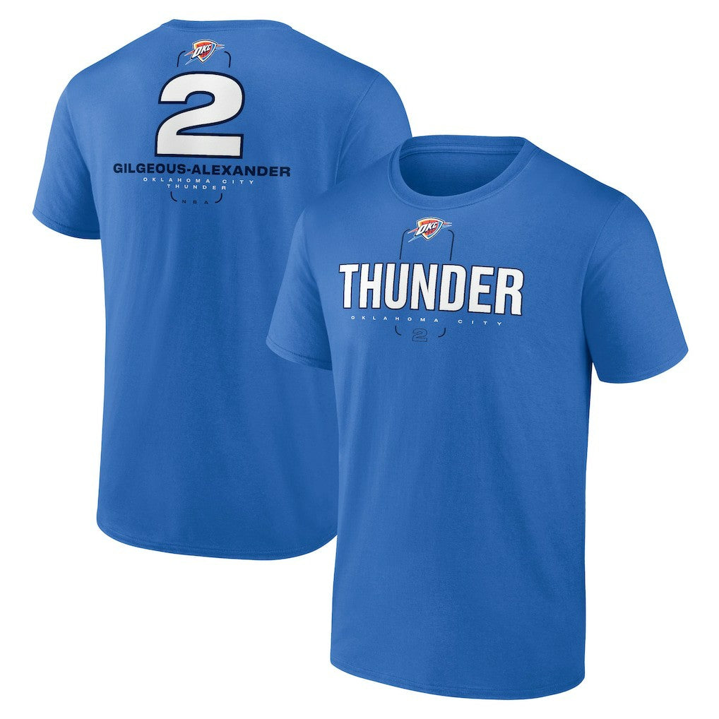 Shai Gilgeous-Alexander Oklahoma City Thunder Behind The Back Name & Number T-Shirt - Blue cheap