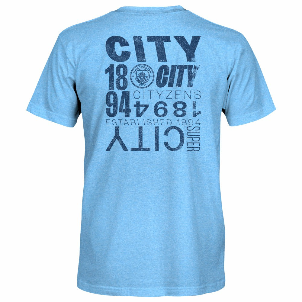 Manchester City 1863FC Front Back Text Twisted Tri-Blend Slub T-Shirt / Soccer Sale