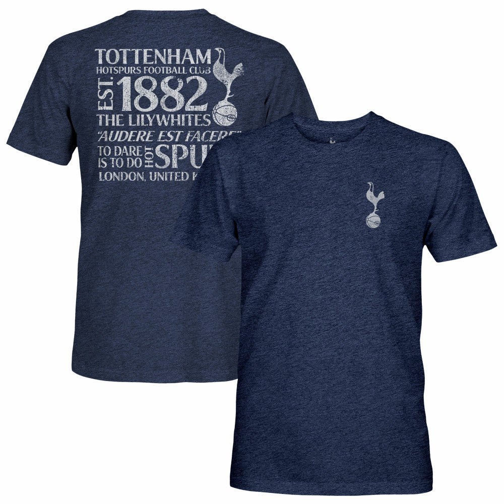 Tottenham Hotspur 1863FC Front Back Text Twisted Tri-Blend Slub T-Shirt / Soccer New