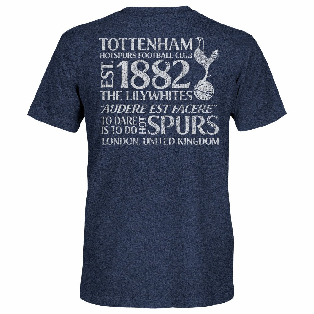 Tottenham Hotspur 1863FC Front Back Text Twisted Tri-Blend Slub T-Shirt / Soccer New