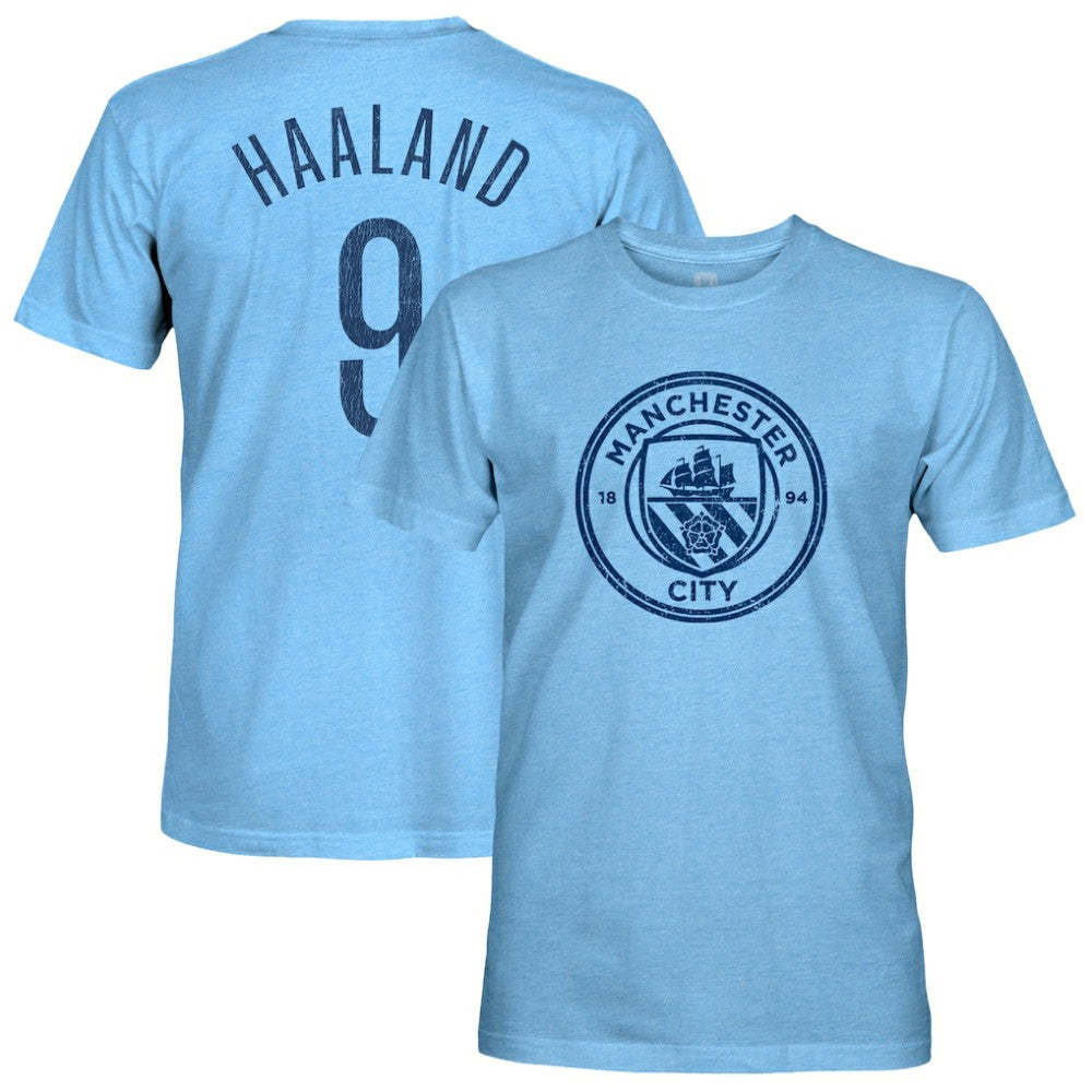 Erling Haaland Manchester City 1863FC Player Name & Number Twisted Tri-Blend Slub T-Shirt / Soccer Online