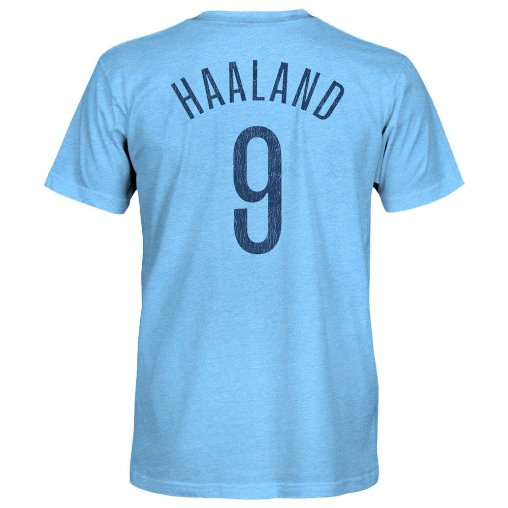 Erling Haaland Manchester City 1863FC Player Name & Number Twisted Tri-Blend Slub T-Shirt / Soccer Online