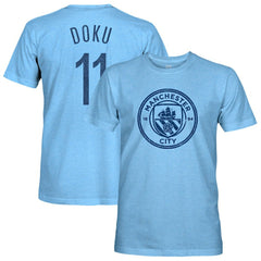 Jeremy Doku Manchester City 1863FC Player Name & Number Twisted Tri-Blend Slub T-Shirt / Soccer On sale
