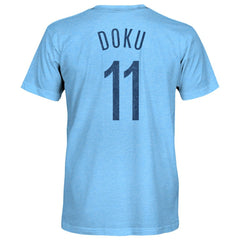 Jeremy Doku Manchester City 1863FC Player Name & Number Twisted Tri-Blend Slub T-Shirt / Soccer On sale