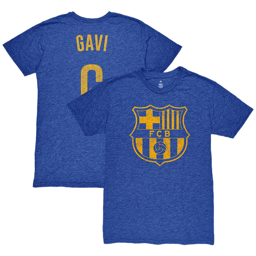 Gavi Barcelona 1863FC Player Name & Number Twisted Tri-Blend Slub T-Shirt / Soccer Outlet