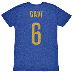 Gavi Barcelona 1863FC Player Name & Number Twisted Tri-Blend Slub T-Shirt / Soccer Outlet