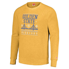 Golden State Warriors Homage Unisex Holiday Tri-Blend Raglan Pullover Sweatshirt sale - Gold discount