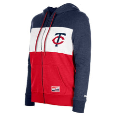 Minnesota Twins Women's Color Block Full-Zip Hoodie Jacket - Navy | New Era