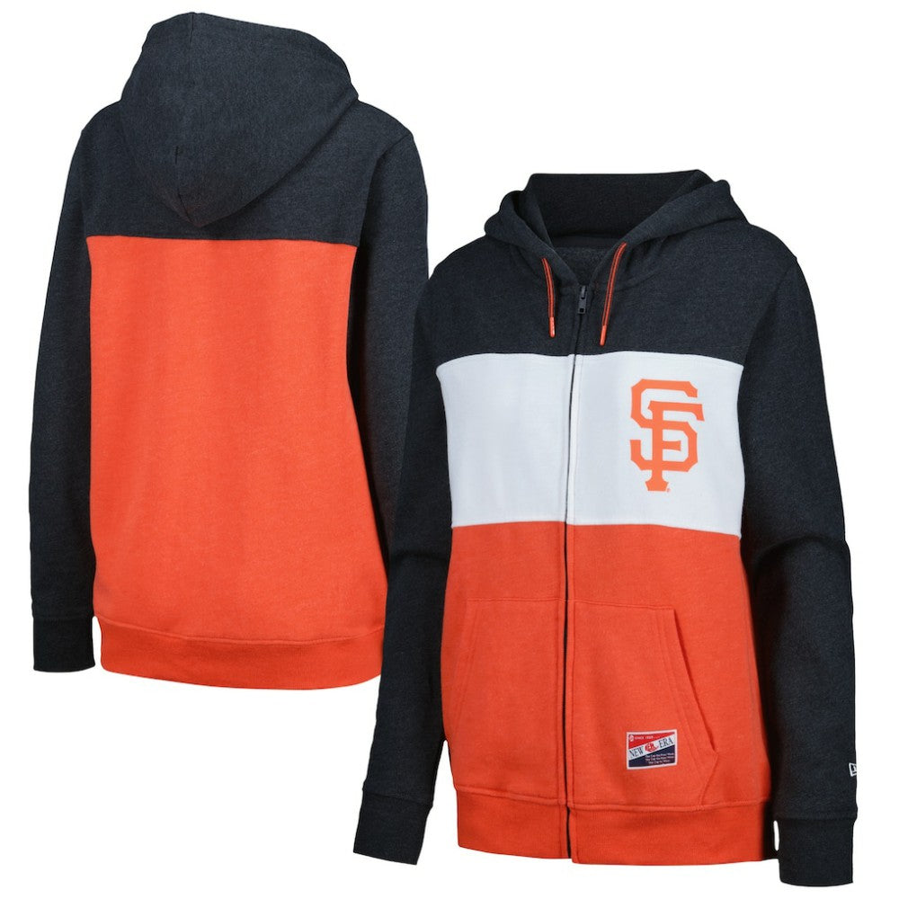 San Francisco Giants Women's Color Block Full-Zip Hoodie Jacket - Black | New Era