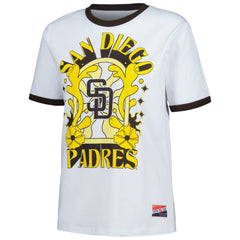 San Diego Padres Women's Oversized Ringer T-Shirt - White | New Era