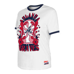Atlanta Braves Women's Oversized Ringer T-Shirt - White | New Era