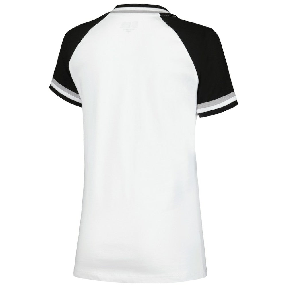 Chicago White Sox Women's Jersey Double Binding Raglan V-Neck T-Shirt - White | New Era
