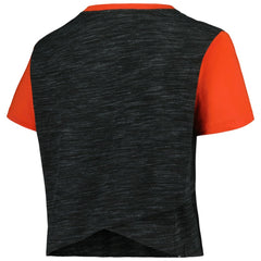 San Francisco Giants Women's Plus Size Crossover Back Cropped T-Shirt - Black | New Era