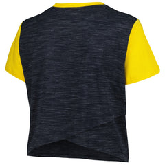 Milwaukee Brewers Women's Plus Size Crossover Back Cropped T-Shirt - Navy | New Era
