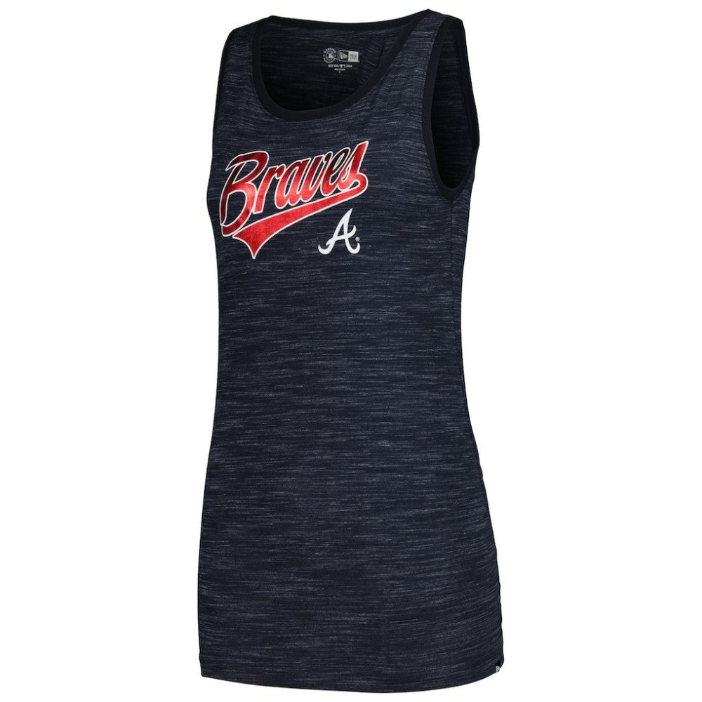 Atlanta Braves Women's Space-Dye Active Tank Top - Navy | New Era
