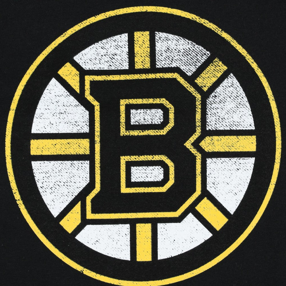 Boston Bruins Profile Women's Plus Size Distressed Printed Name & Number Long Sleeve T-Shirt