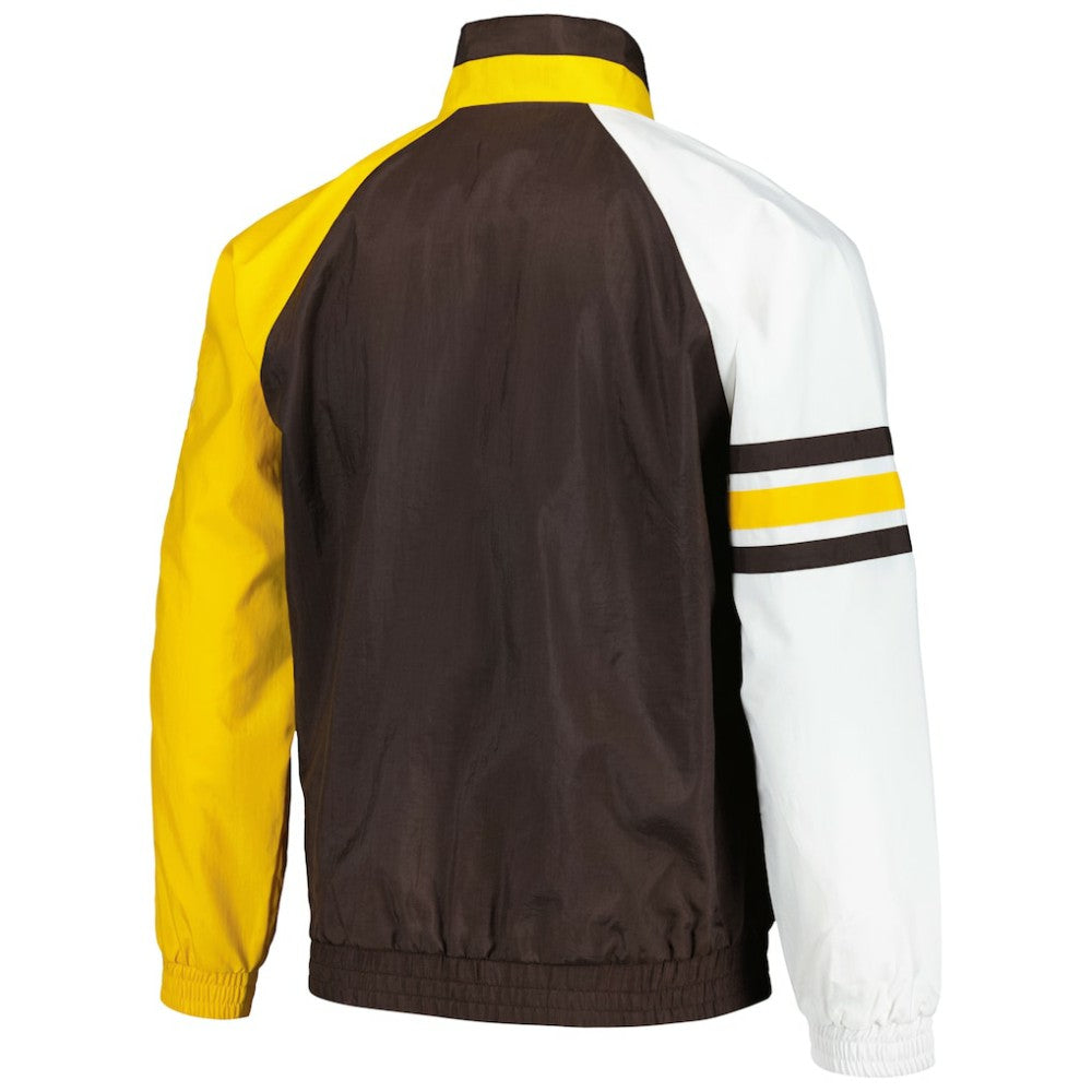 San Diego Padres Starter Elite Raglan Half-Zip Jacket - Brown/Gold