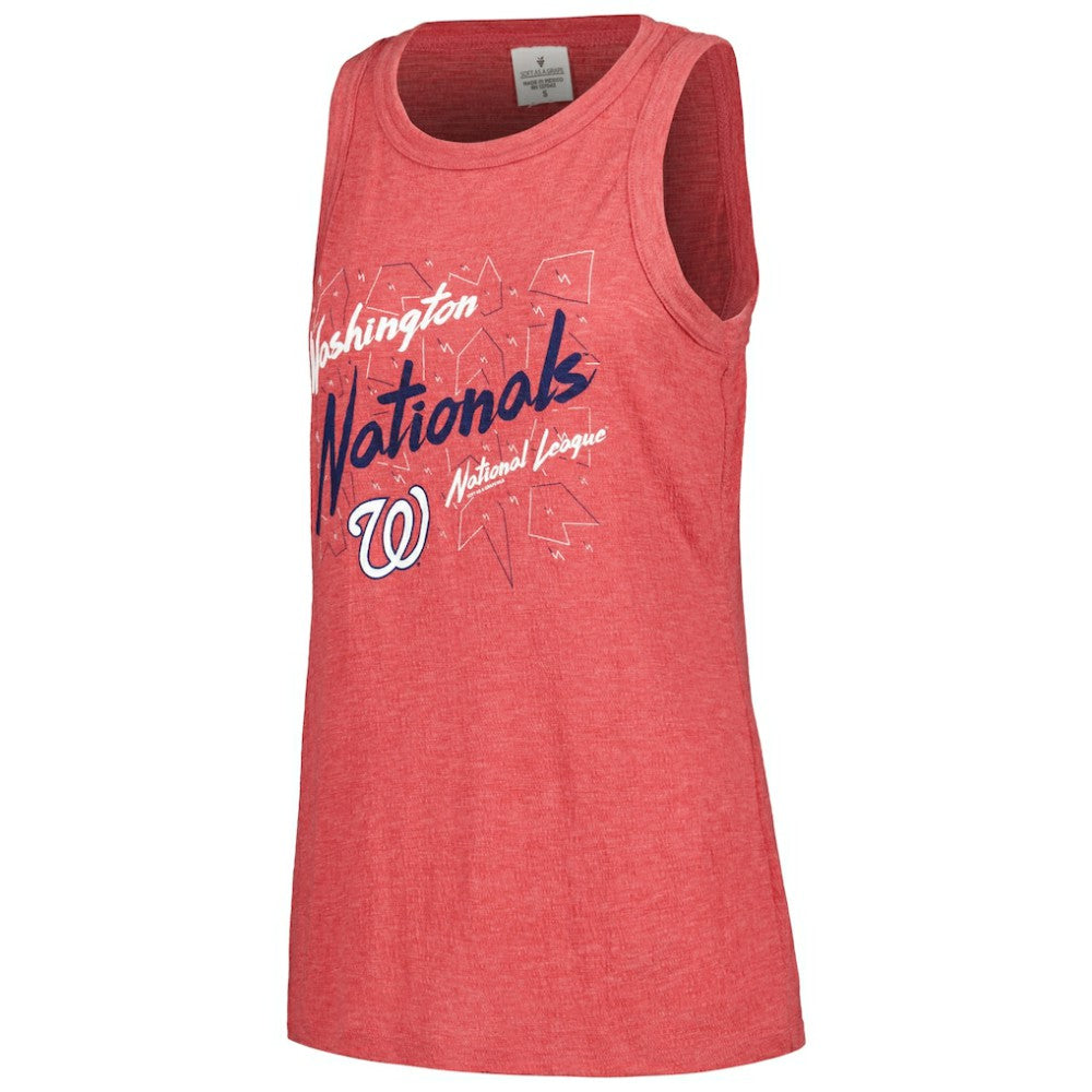 Washington Nationals Soft as a Grape Women's Gauze High Neck Tank Top - Red