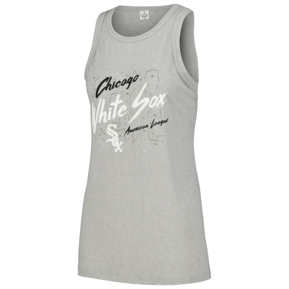 Chicago White Sox Soft as a Grape Women's Gauze High Neck Tank Top - Gray