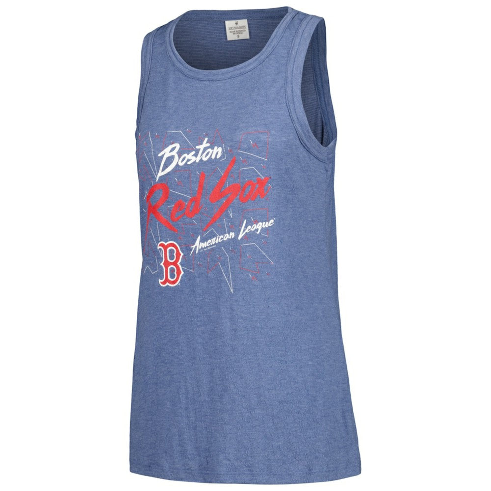 Boston Red Sox Soft as a Grape Women's Gauze High Neck Tank Top - Navy