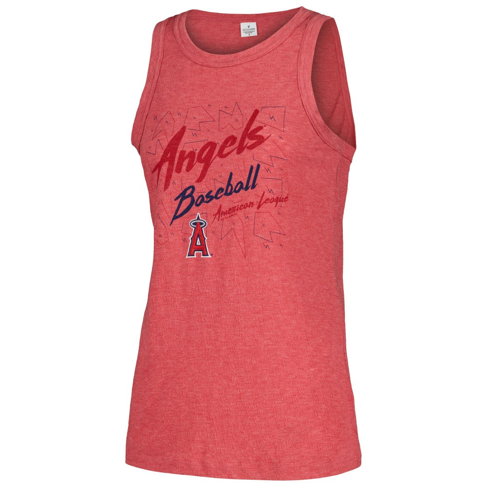 Los Angeles Angels Soft as a Grape Women's Gauze High Neck Tank Top - Red