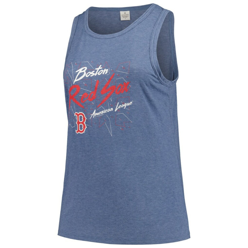 Boston Red Sox Soft as a Grape Women's Plus Size Curvy High Neck Tri-Blend Tank Top - Navy