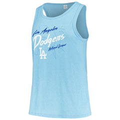 Los Angeles Dodgers Soft as a Grape Women's Plus Size Curvy High Neck Tri-Blend Tank Top - Light Blue