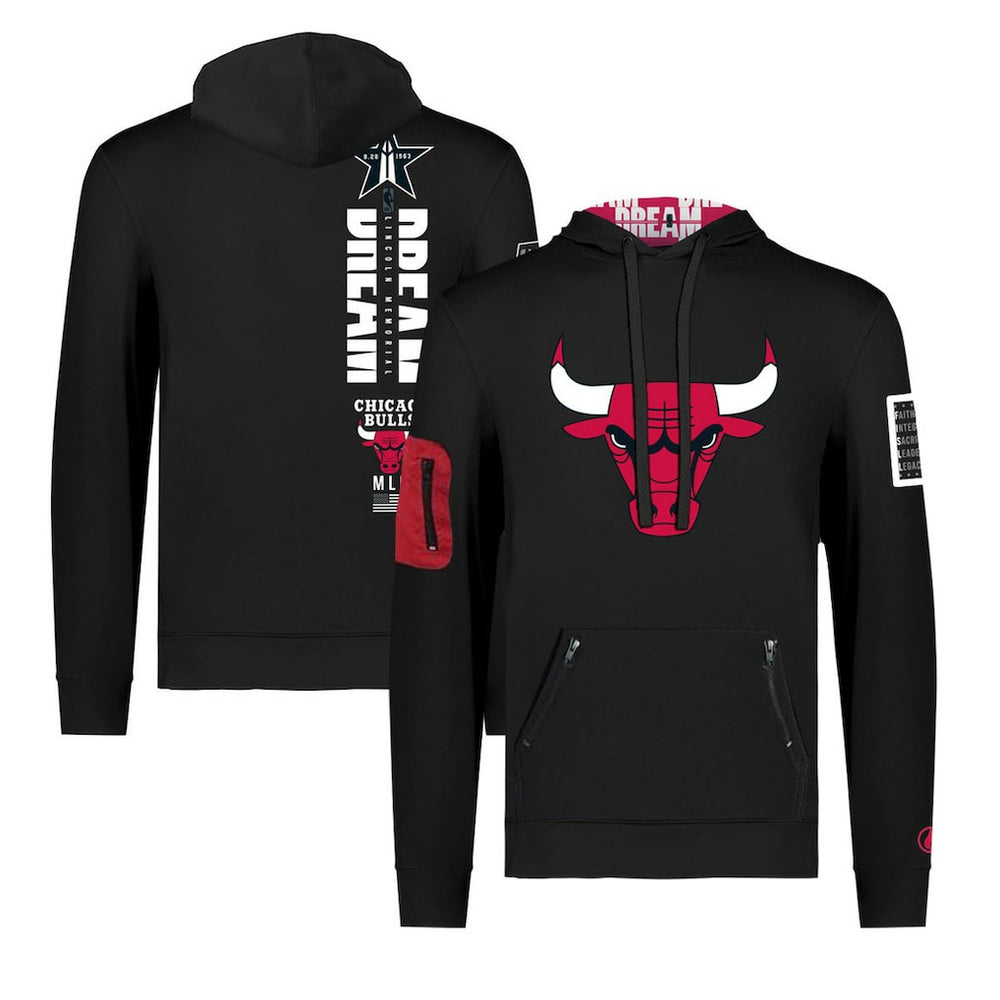 Chicago Bulls FISLL x Black History Collection Unisex Pullover Hoodie - Black shop