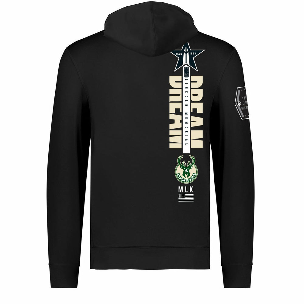 Milwaukee Bucks FISLL x Black History Collection Unisex Pullover Hoodie - Black outlet