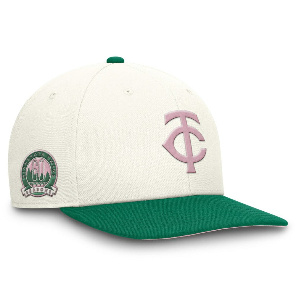 Minnesota Twins Sail Pro Performance Snapback Hat - Cream/Green | Nike