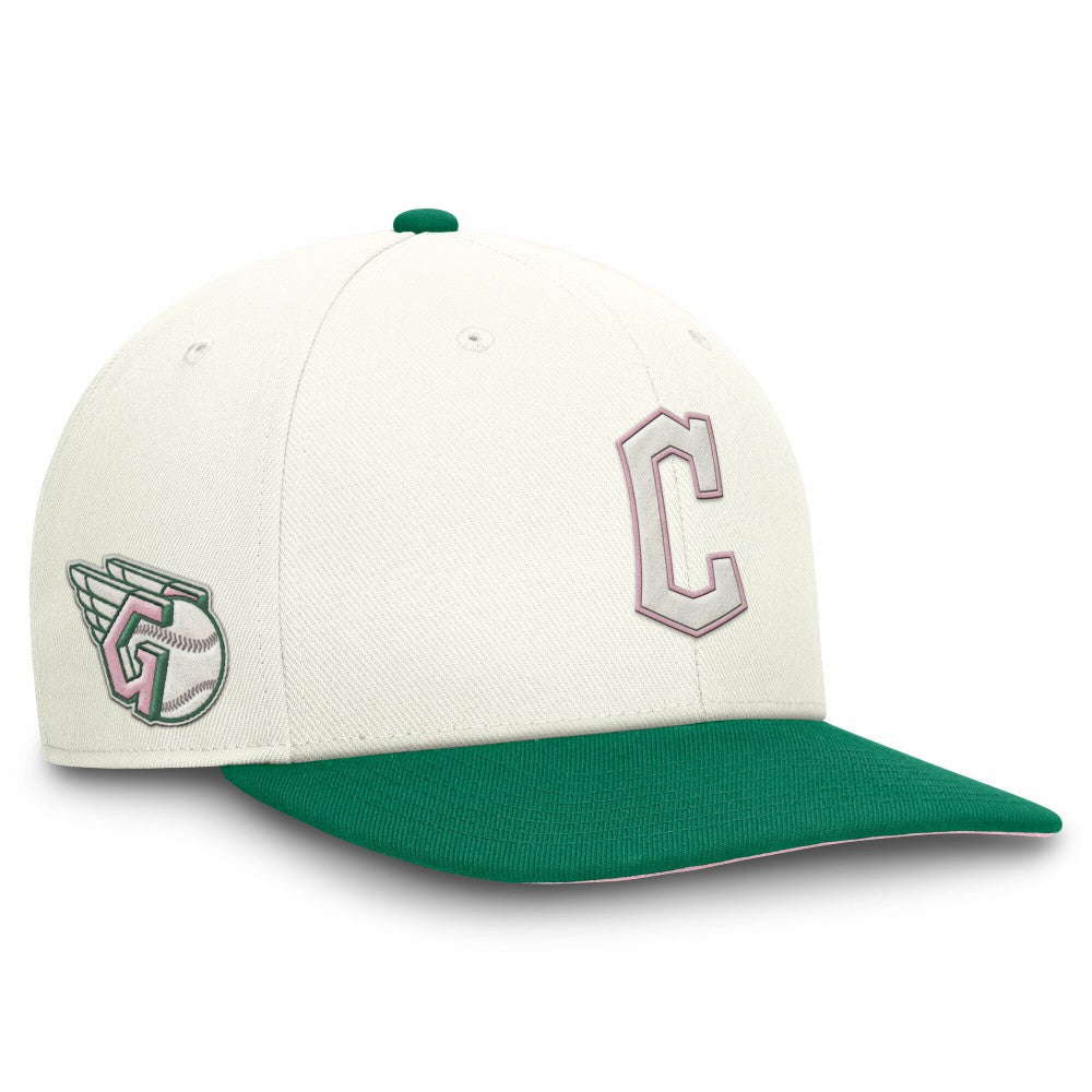Cleveland Guardians Sail Pro Performance Snapback Hat - Cream/Green | Nike
