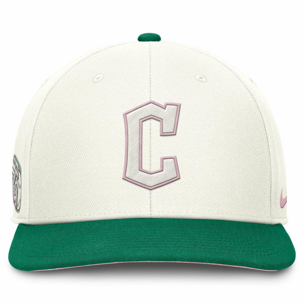 Cleveland Guardians Sail Pro Performance Snapback Hat - Cream/Green | Nike