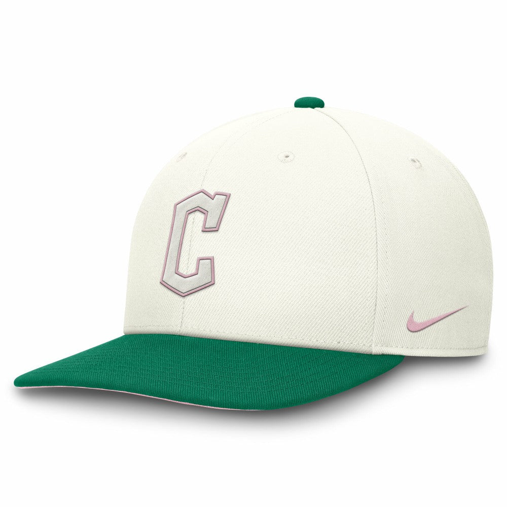 Cleveland Guardians Sail Pro Performance Snapback Hat - Cream/Green | Nike