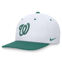 Washington Nationals Bicoastal Two-Tone Pro Performance Snapback Hat - White/Green | Nike