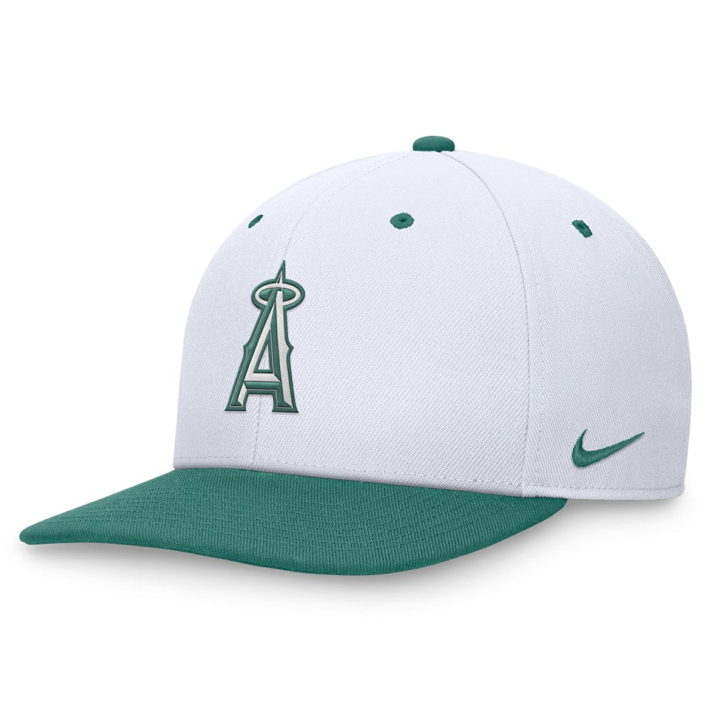 Los Angeles Angels Bicoastal Two-Tone Pro Performance Snapback Hat - White/Green | Nike