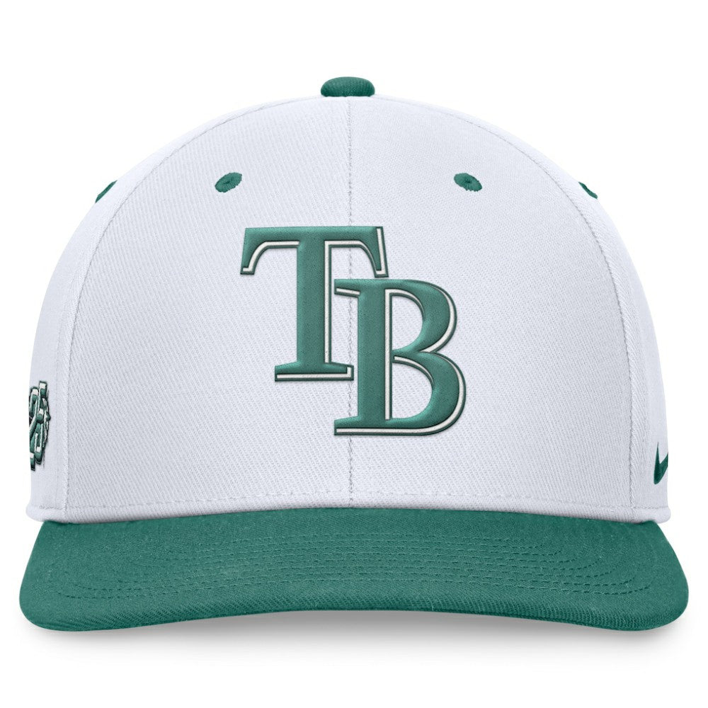 Tampa Bay Rays Bicoastal Two-Tone Pro Performance Snapback Hat - White/Green | Nike
