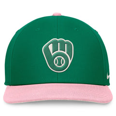 Milwaukee Brewers Malachite Pro Performance Snapback Hat - Green/Pink | Nike