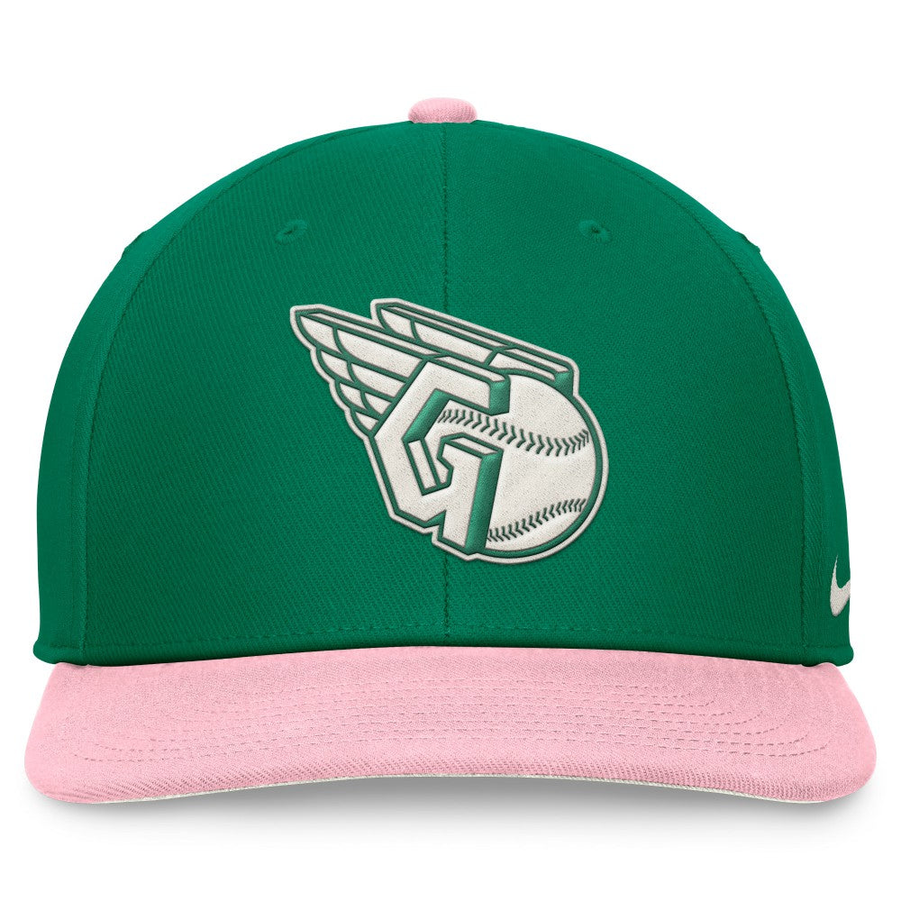 Cleveland Guardians Malachite Pro Performance Snapback Hat - Green/Pink | Nike