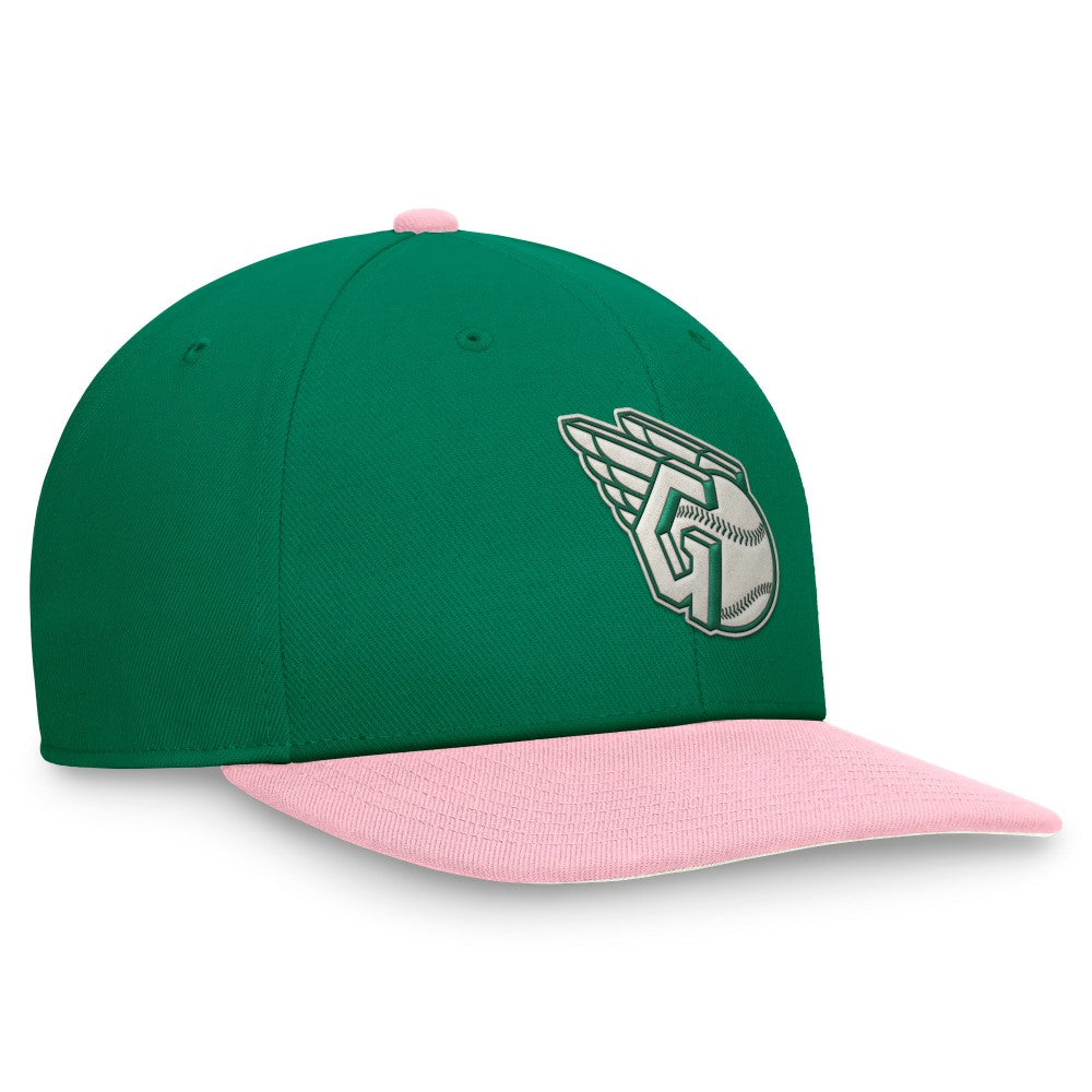 Cleveland Guardians Malachite Pro Performance Snapback Hat - Green/Pink | Nike