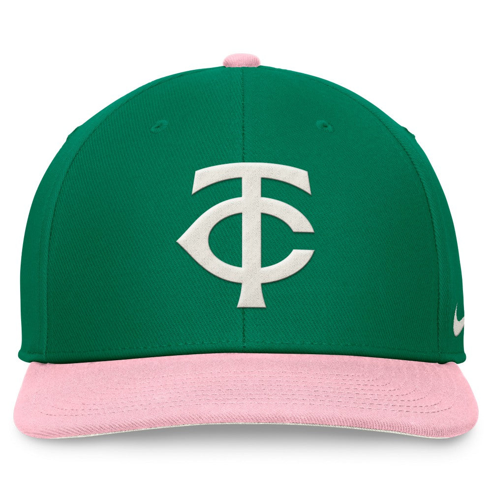 Minnesota Twins Malachite Pro Performance Snapback Hat - Green/Pink | Nike