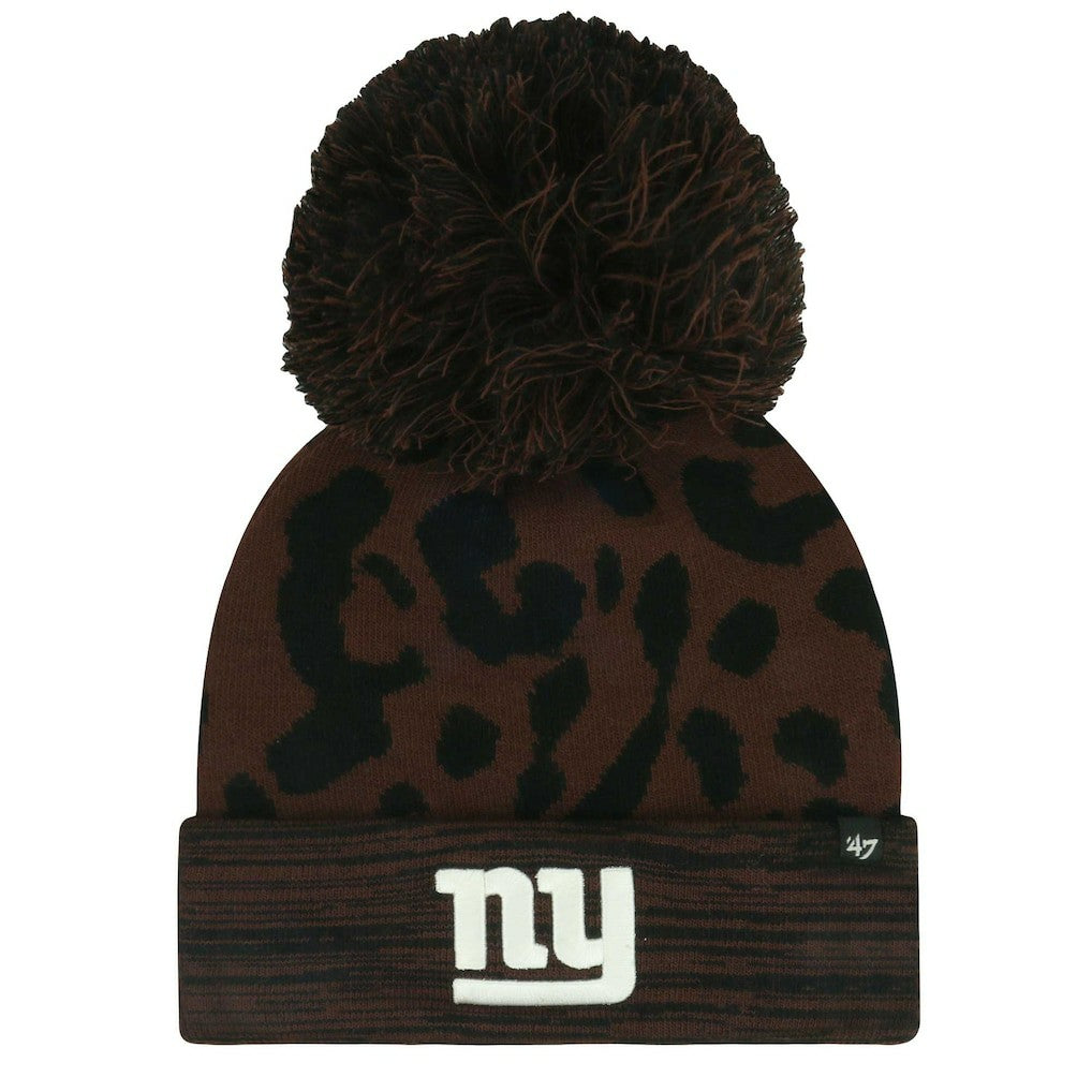 NFL New York Giants '47 Women's Cacao Cuffed Knit Hat with Pom