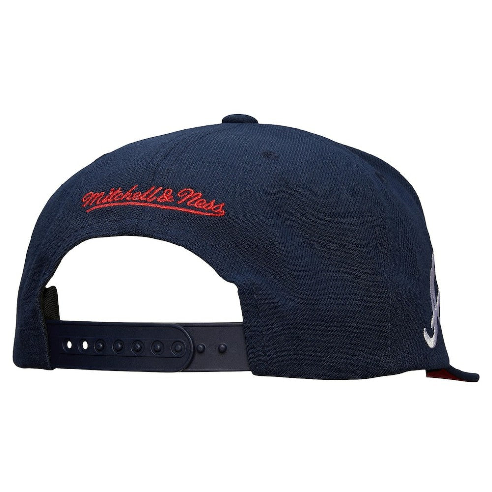 Atlanta Braves Team Tagged Snapback Hat - Navy | Mitchell & Ness