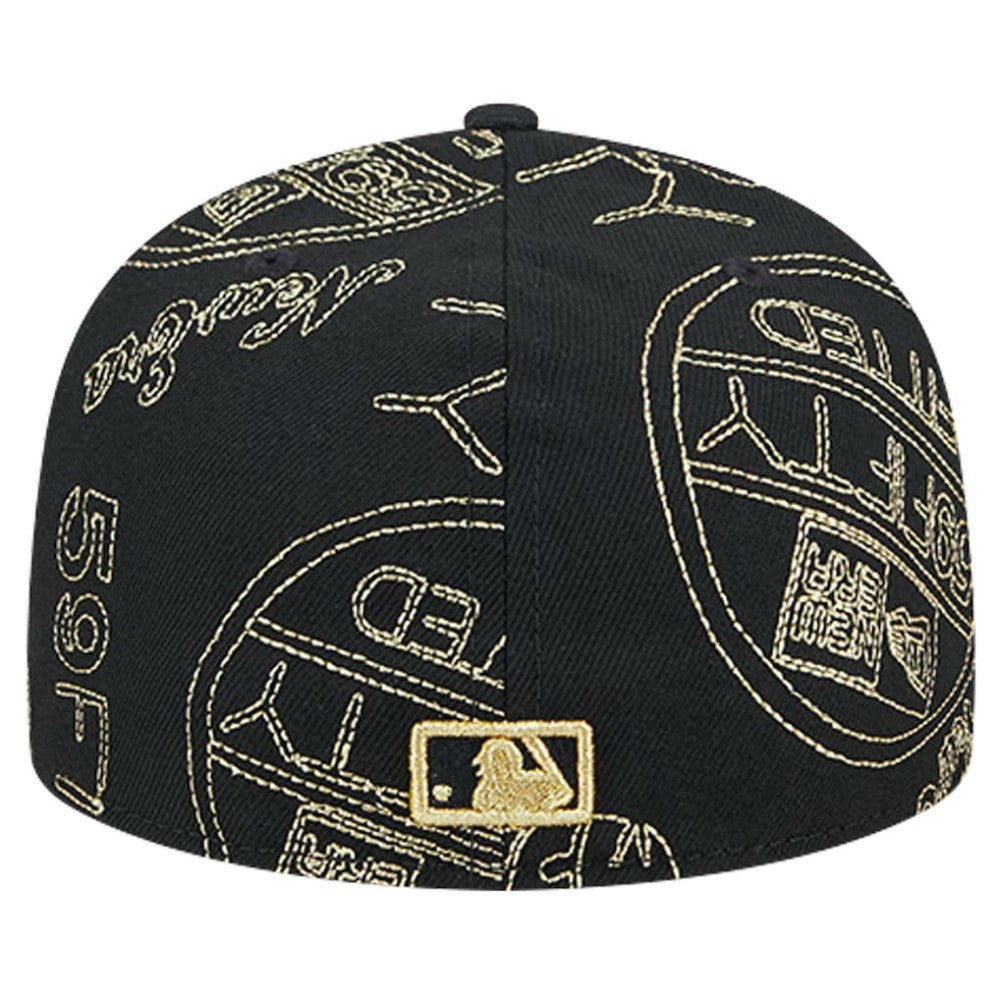 Cincinnati Reds 59FIFTY Day Allover Fitted Hat - Black | New Era